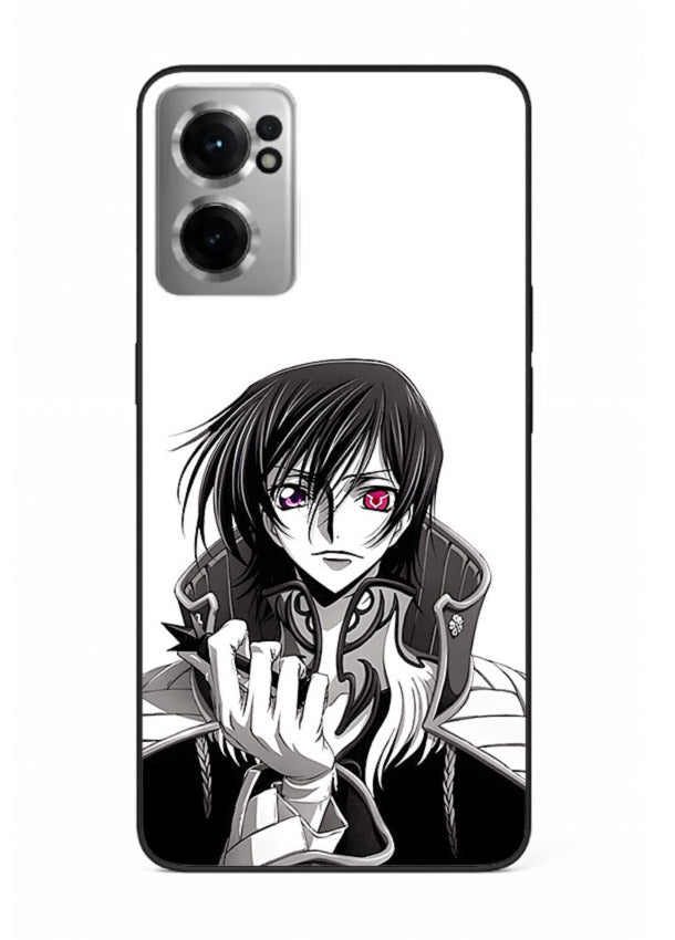 black white samurai warrior art OnePlus Nord CE2 5G glass cover japanese minimal case