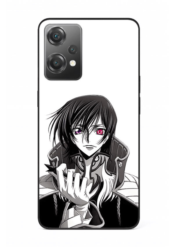 black white samurai warrior art OnePlus Nord CE2 Lite 5G glass cover japanese minimal case