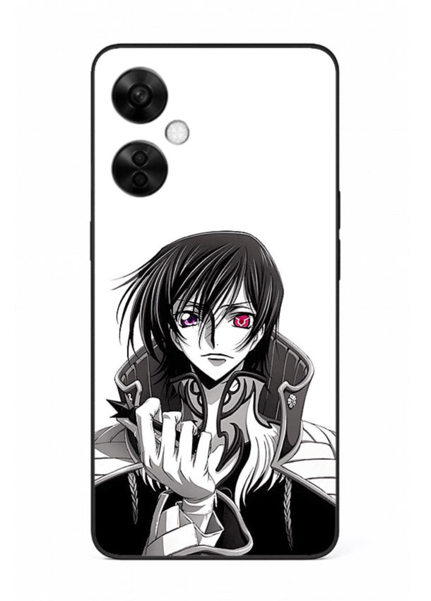 black white samurai warrior art OnePlus Nord CE3 Lite glass cover japanese minimal case