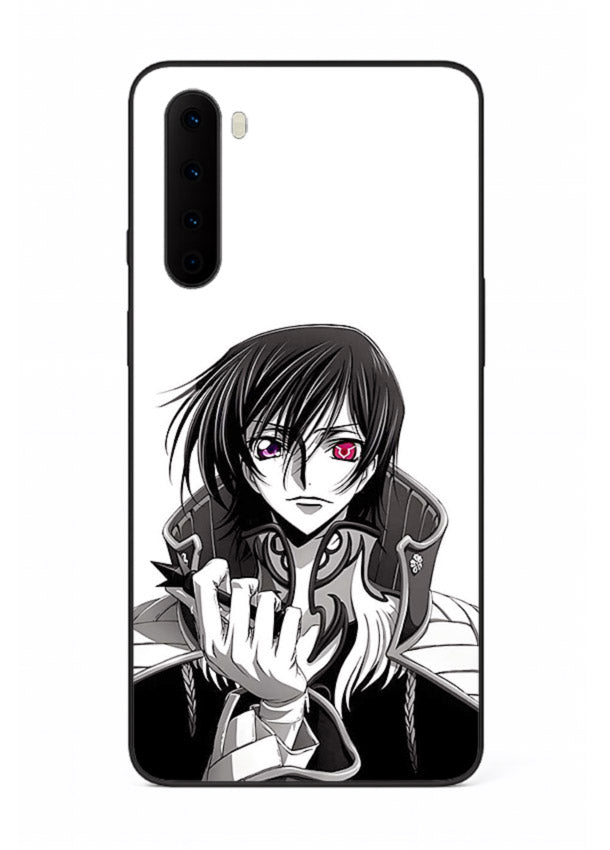 black white samurai warrior art OnePlus Nord glass cover japanese minimal case
