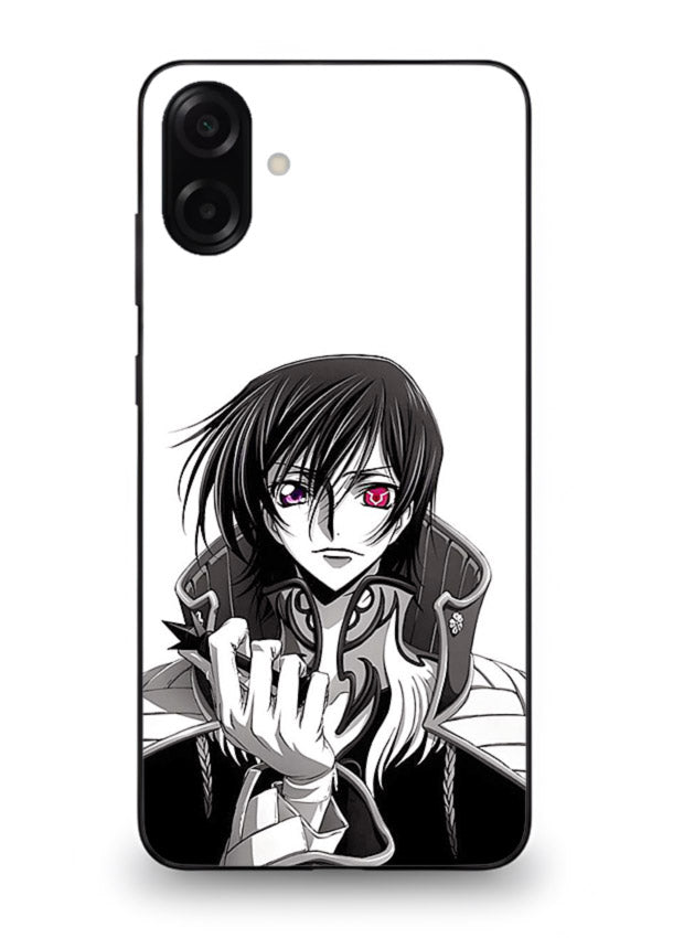 black white samurai warrior art Samsung A06 5G glass cover japanese minimal case