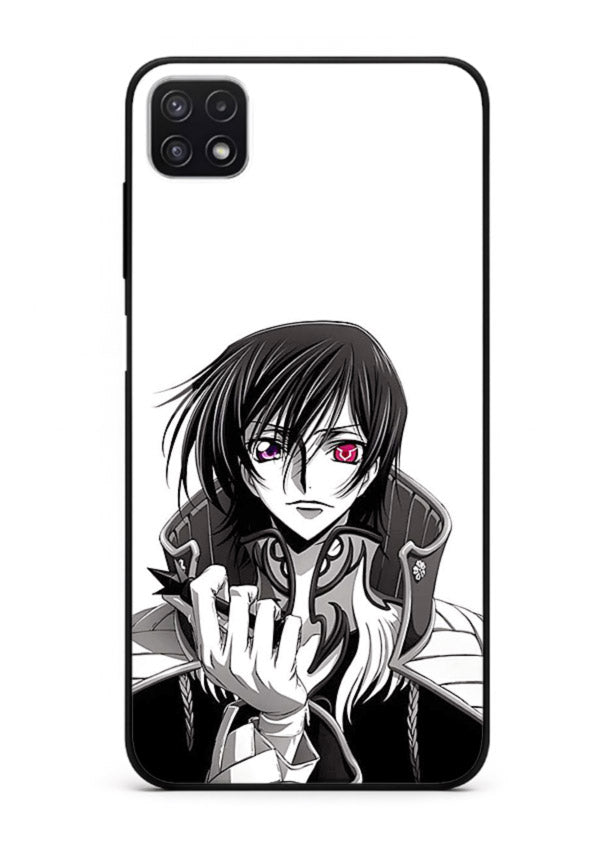 black white samurai warrior art Samsung F42 5G glass cover japanese minimal case
