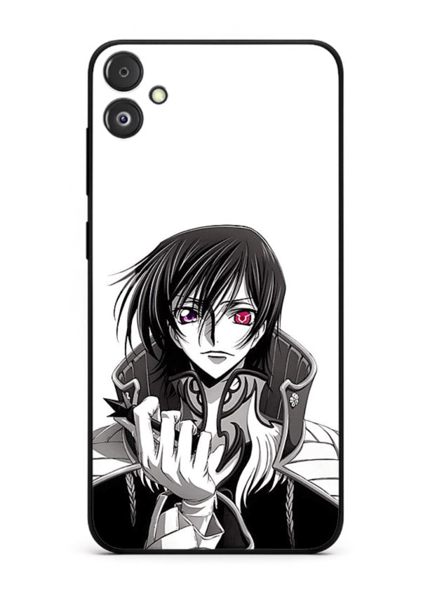 black white samurai warrior art Samsung F14 5G glass cover japanese minimal case