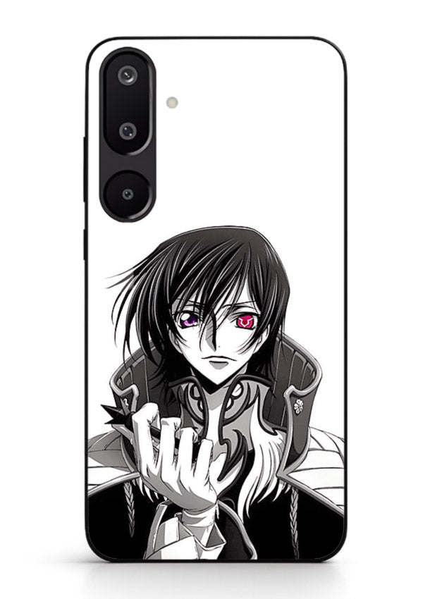 black white samurai warrior art Samsung M16 5G glass cover japanese minimal case