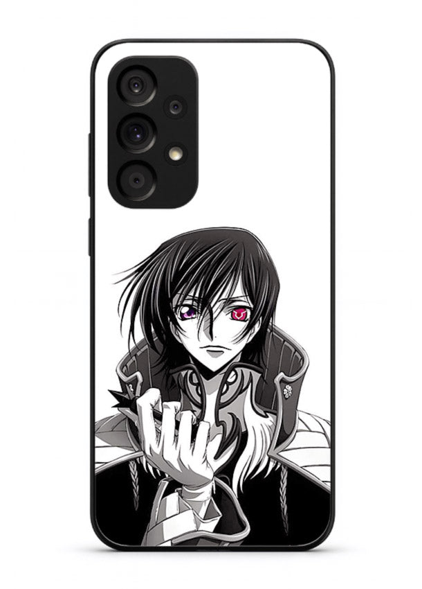 black white samurai warrior art Samsung A53 5G glass cover japanese minimal case