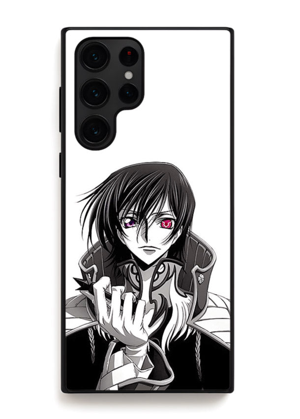 black white samurai warrior art Samsung S25 Ultra glass cover japanese minimal case