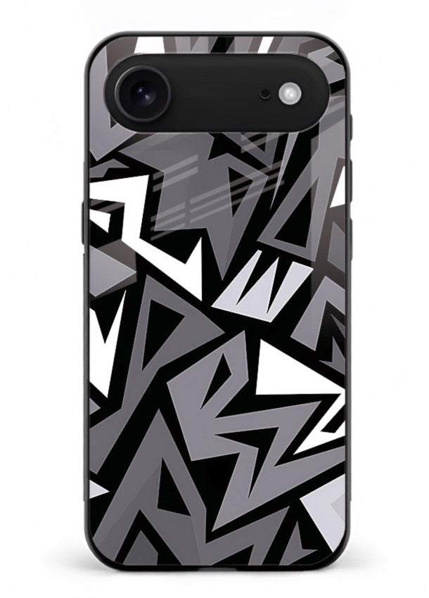 Black White Zigzag monochrome zigzag pattern iphone 18 air glass back cover