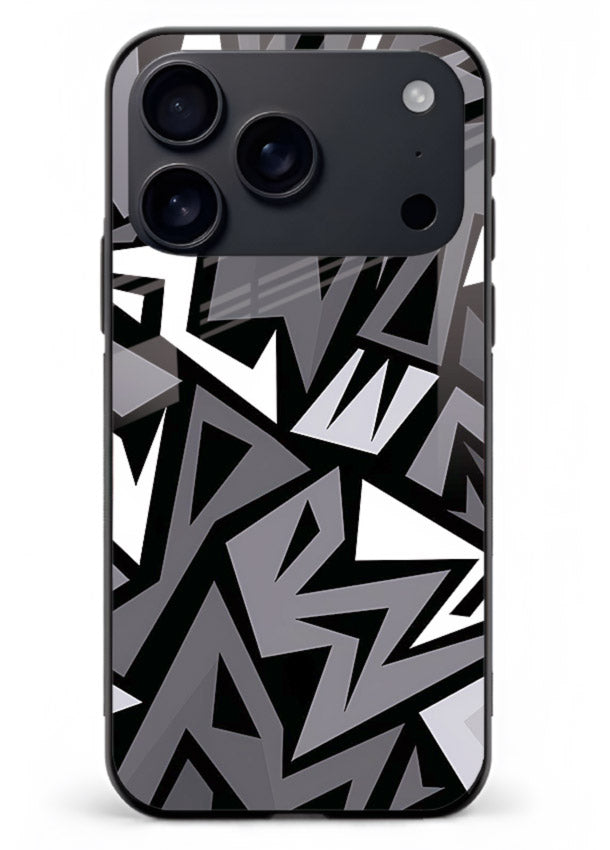 Black White Zigzag monochrome zigzag pattern iphone 18 pro max glass back cover
