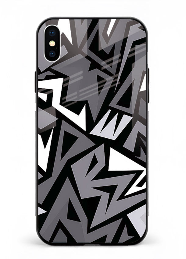 Black White Zigzag monochrome zigzag pattern iphone xs max glass back cover