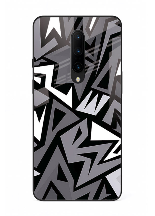 Black White Zigzag monochrome zigzag pattern OnePlus 8 glass back cover