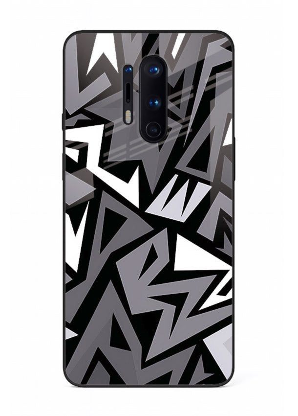 Black White Zigzag monochrome zigzag pattern OnePlus 8 Pro glass back cover