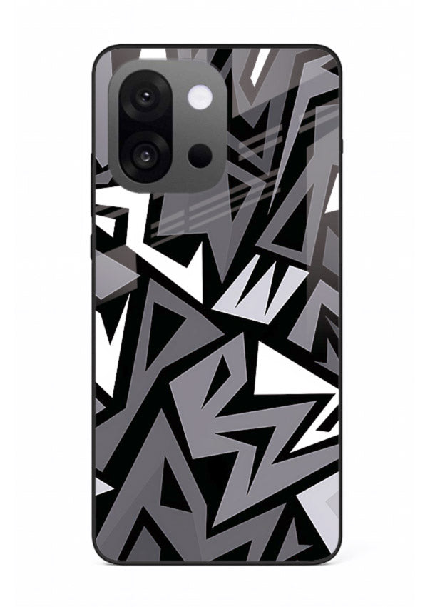 Black White Zigzag monochrome zigzag pattern OnePlus 13s glass back cover