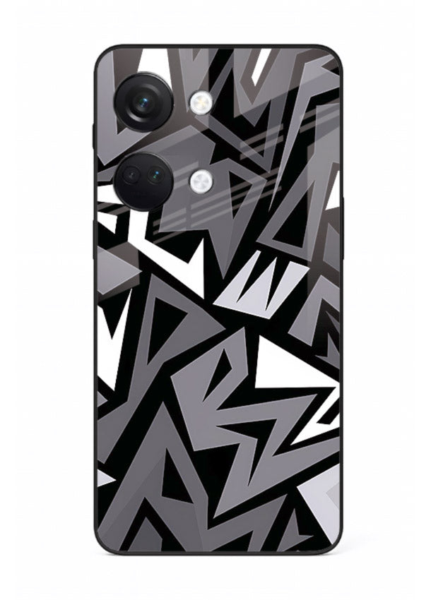 Black White Zigzag monochrome zigzag pattern OnePlus Nord 3 glass back cover