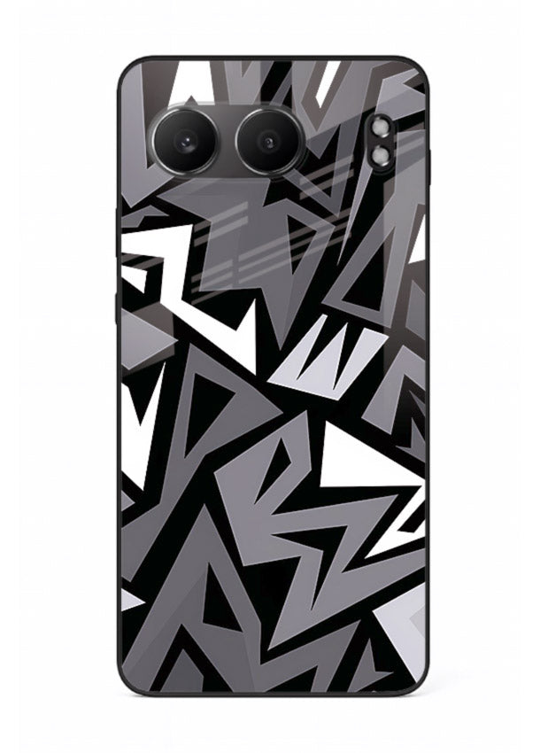 Black White Zigzag monochrome zigzag pattern OnePlus Nord 4 glass back cover