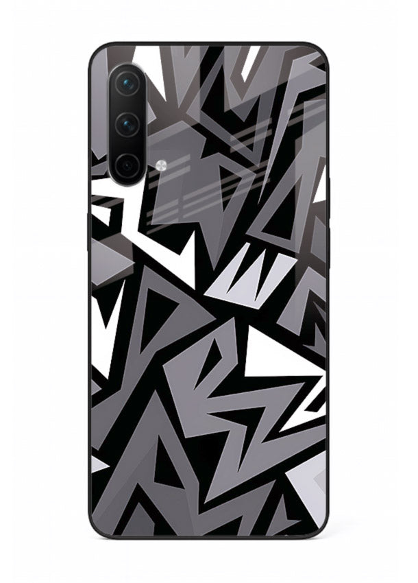 Black White Zigzag monochrome zigzag pattern OnePlus Nord CE 5G glass back cover
