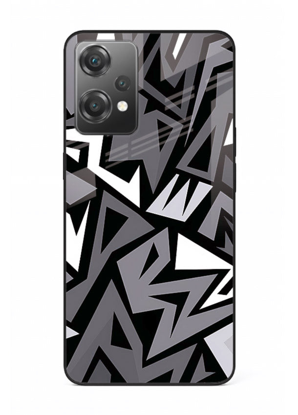 Black White Zigzag monochrome zigzag pattern OnePlus Nord CE2 Lite 5G glass back cover