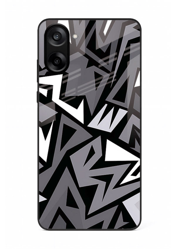 Black White Zigzag monochrome zigzag pattern OnePlus Nord CE5 glass back cover