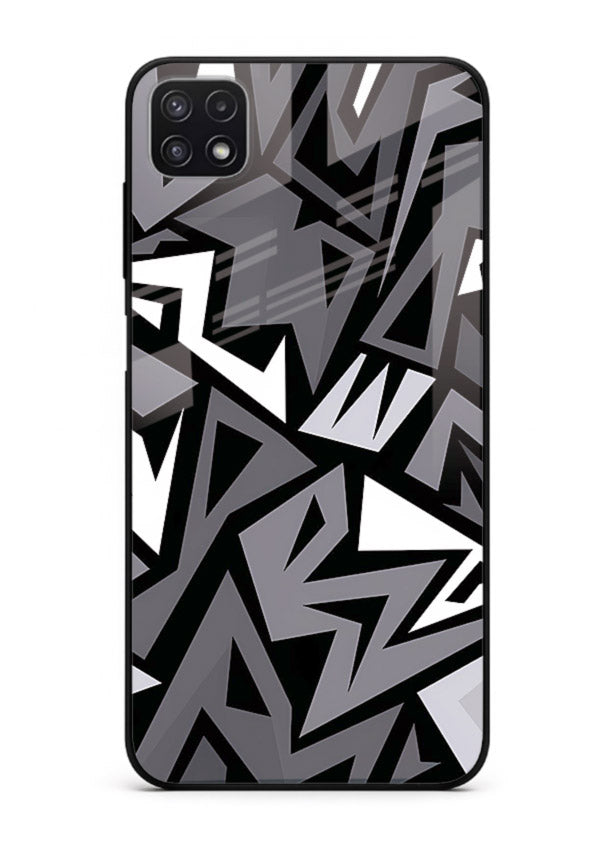 Black White Zigzag monochrome zigzag pattern Samsung A22 5G glass back cover