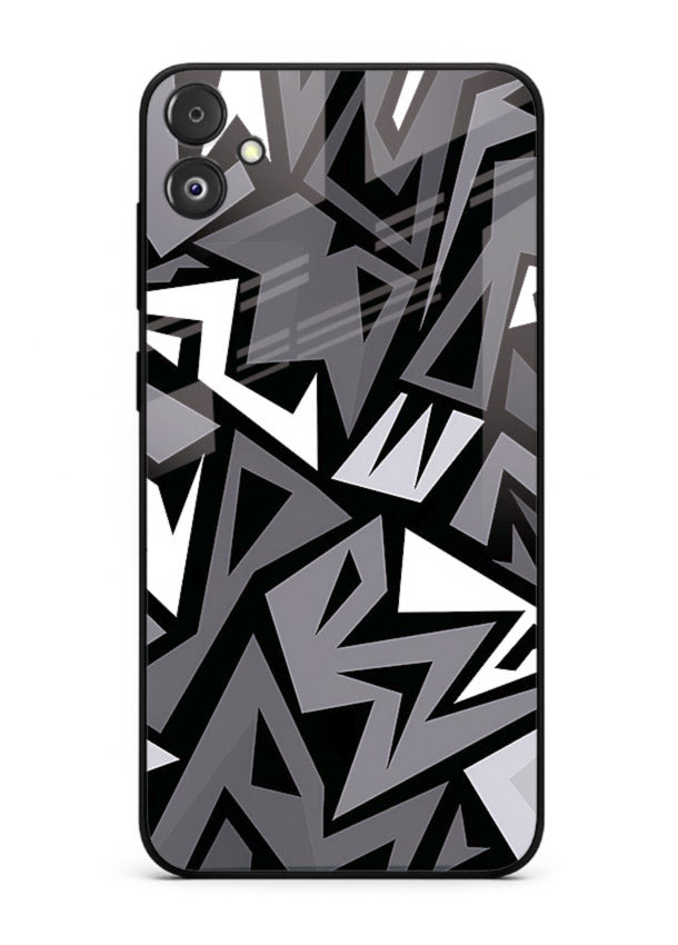 Black White Zigzag monochrome zigzag pattern Samsung F14 5G glass back cover