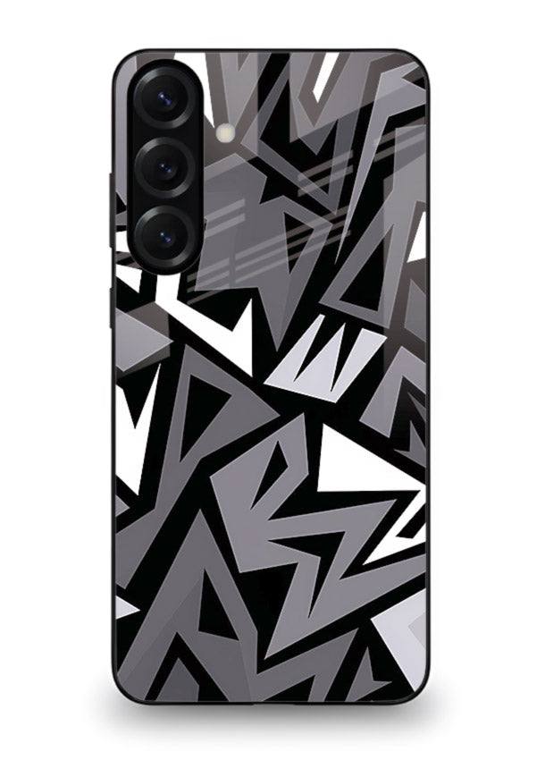 Black White Zigzag monochrome zigzag pattern Samsung A54 5G glass back cover