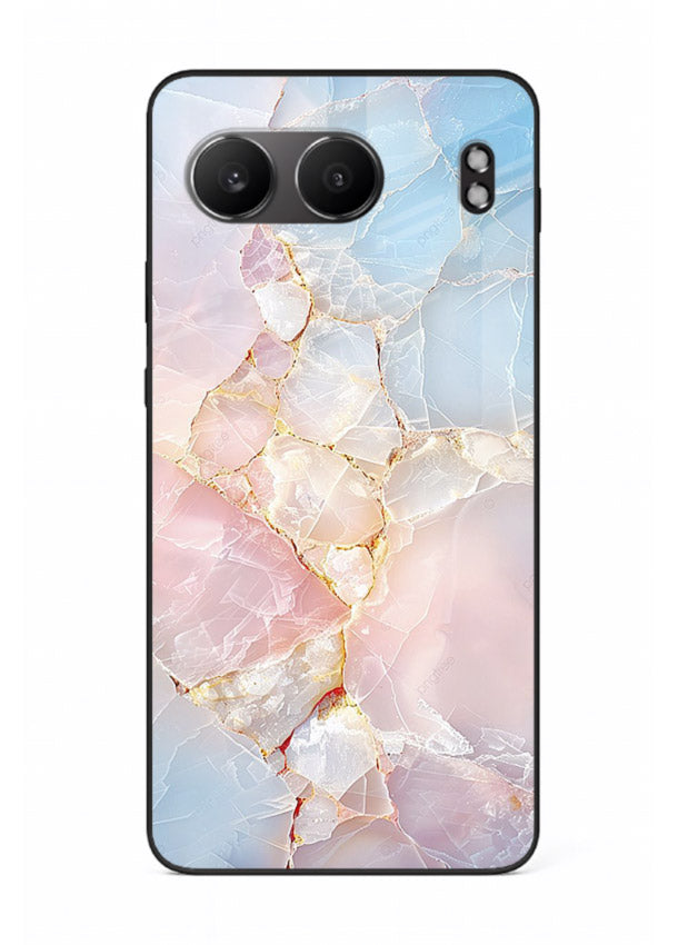 BlackGold Geometric Lines OnePlus Nord 4 glass back cover with black marble and gold geometric accents