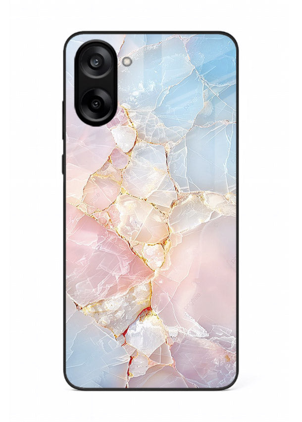 BlackGold Geometric Lines OnePlus Nord CE5 glass back cover with black marble and gold geometric accents