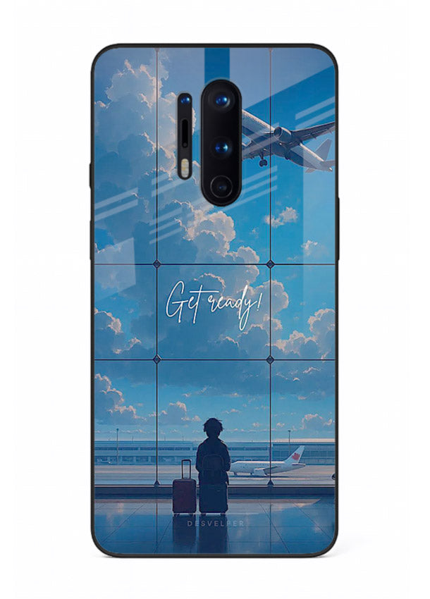 Blue Airport Window airplane scene OnePlus 8 Pro glass back cover