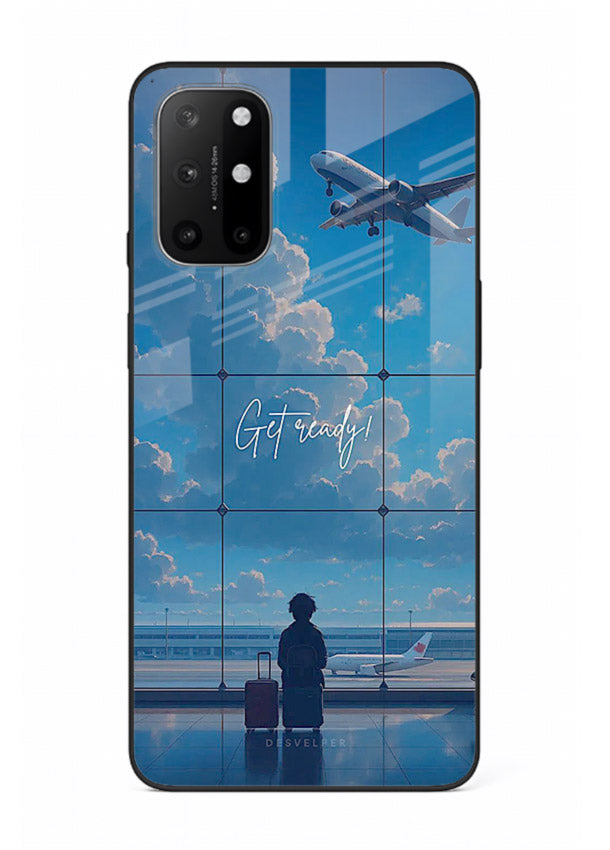 Blue Airport Window airplane scene OnePlus 8T glass back cover