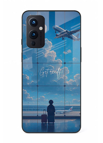Blue Airport Window airplane scene OnePlus 9 Pro glass back cover