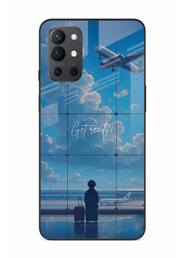 Blue Airport Window airplane scene OnePlus 9R glass back cover