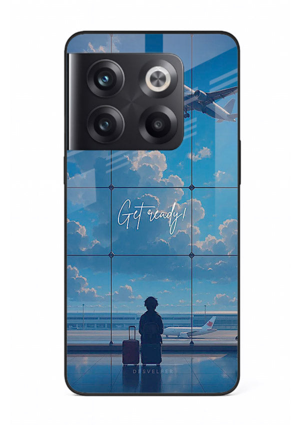 Blue Airport Window airplane scene OnePlus 10T glass back cover