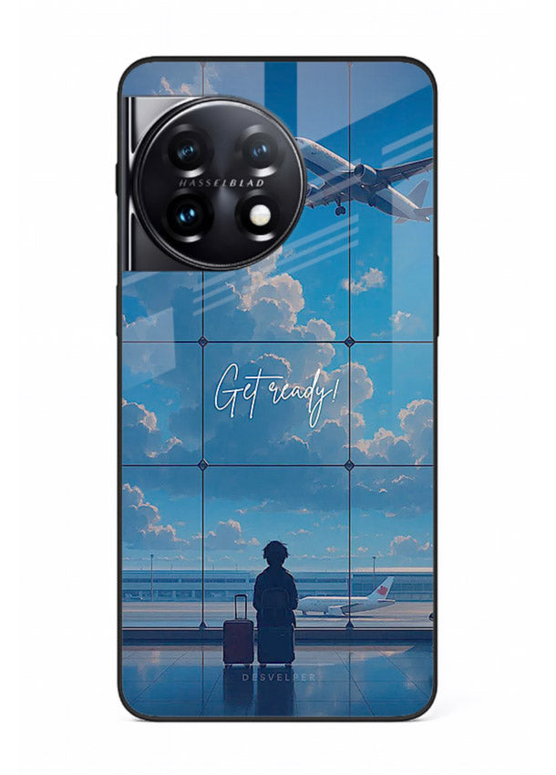 Blue Airport Window airplane scene OnePlus 11R glass back cover