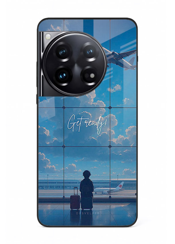 Blue Airport Window airplane scene OnePlus 12 glass back cover