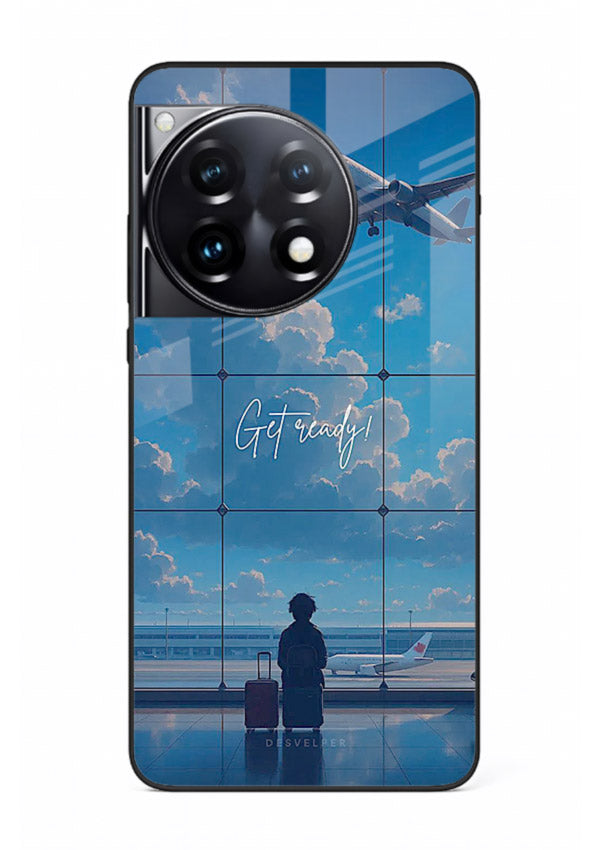 Blue Airport Window airplane scene OnePlus 12R glass back cover