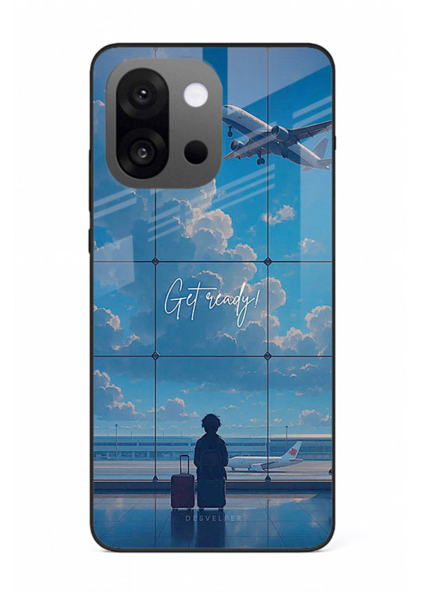 Blue Airport Window airplane scene OnePlus 13s glass back cover