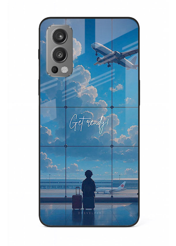 Blue Airport Window airplane scene OnePlus Nord 2 glass back cover