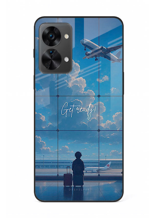 Blue Airport Window airplane scene OnePlus Nord 2T glass back cover