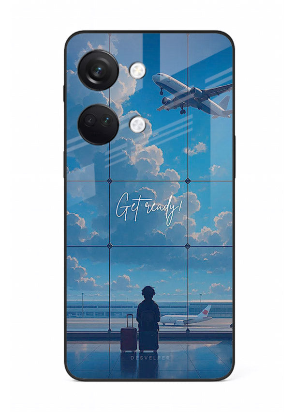 Blue Airport Window airplane scene OnePlus Nord 3 glass back cover