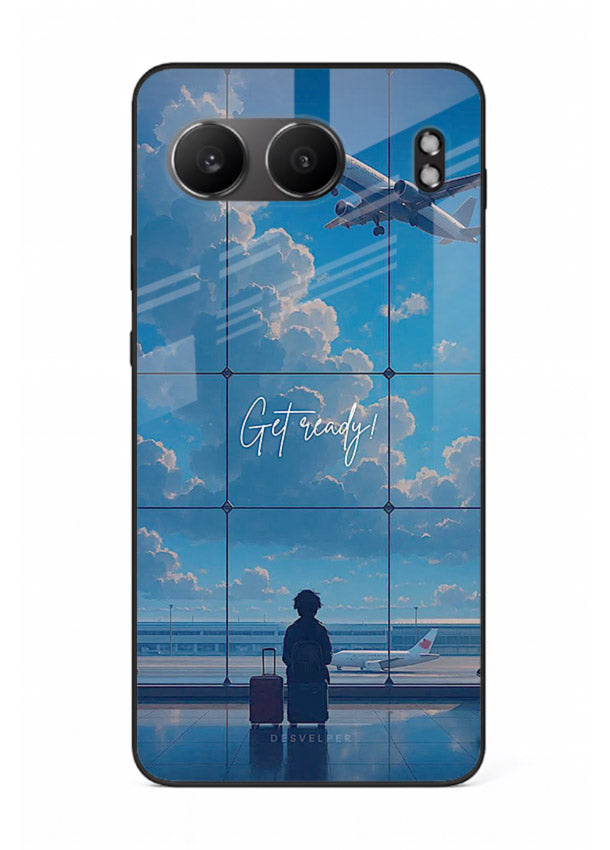 Blue Airport Window airplane scene OnePlus Nord 4 glass back cover