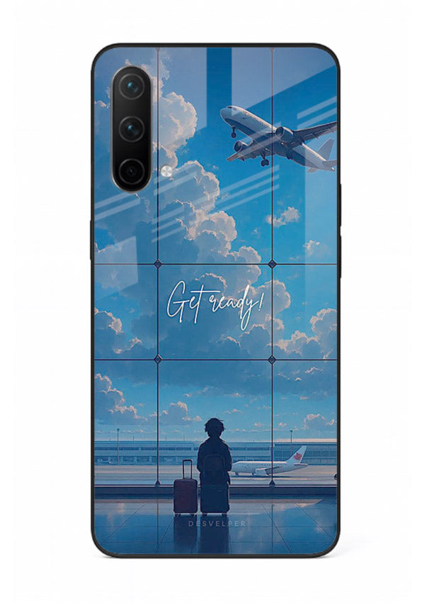 Blue Airport Window airplane scene OnePlus Nord CE 5G glass back cover