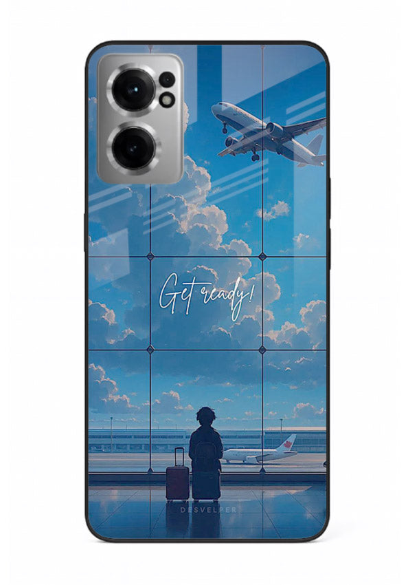 Blue Airport Window airplane scene OnePlus Nord CE2 5G glass back cover