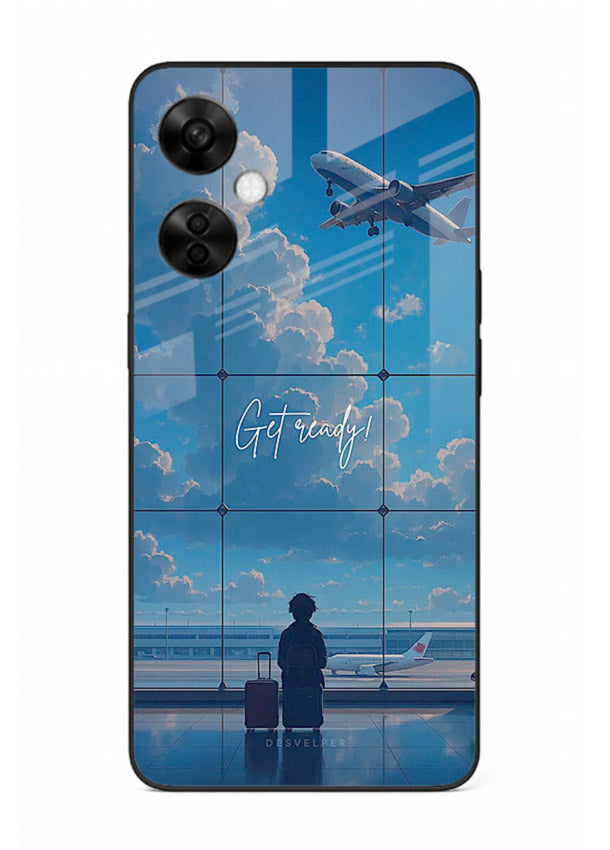 Blue Airport Window airplane scene OnePlus Nord CE3 Lite glass back cover