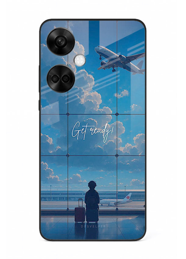 Blue Airport Window airplane scene OnePlus Nord CE3 glass back cover