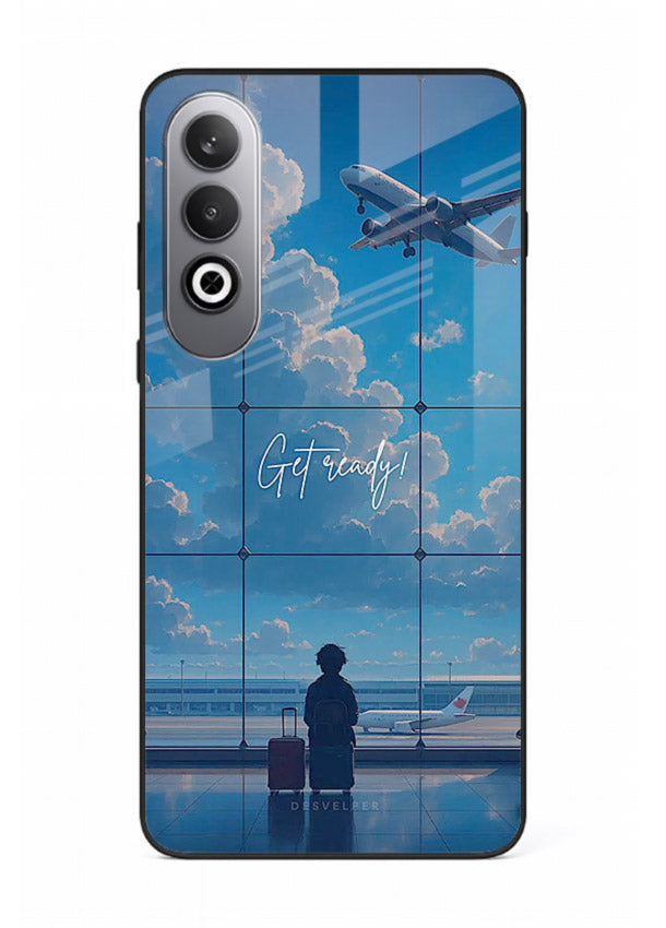 Blue Airport Window airplane scene OnePlus Nord CE4 glass back cover