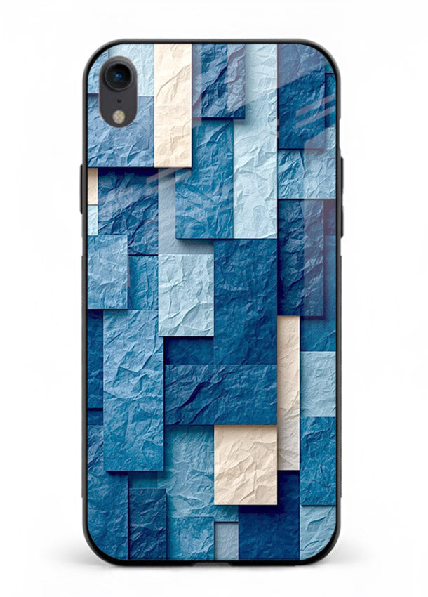 Blue Block Texture blue abstract block pattern iphone xr glass back cover