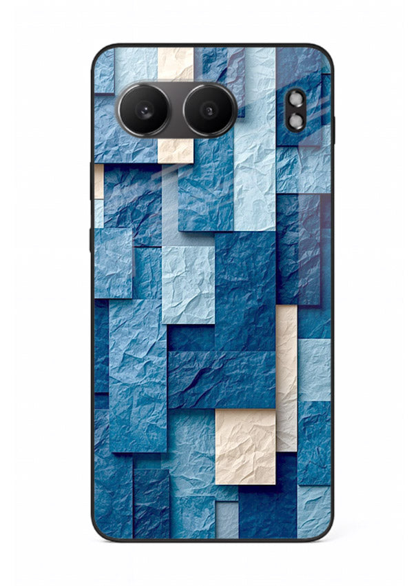Blue Block Texture blue abstract block pattern OnePlus Nord 4 glass back cover