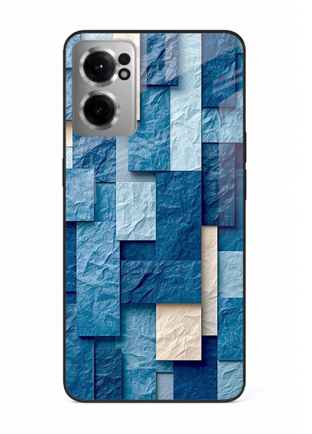 Blue Block Texture blue abstract block pattern OnePlus Nord CE2 5G glass back cover
