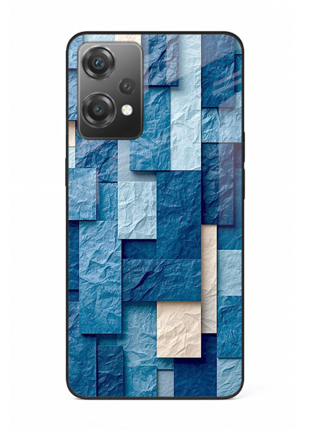 Blue Block Texture blue abstract block pattern OnePlus Nord CE2 Lite 5G glass back cover