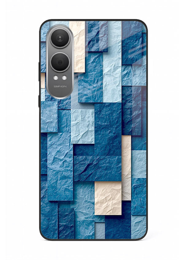 Blue Block Texture blue abstract block pattern OnePlus Nord CE4 Lite glass back cover