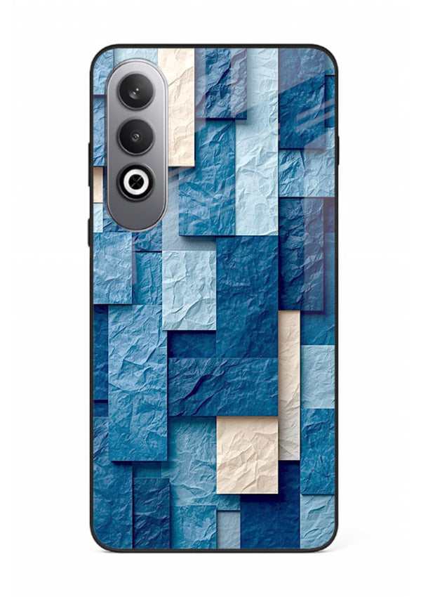 Blue Block Texture blue abstract block pattern OnePlus Nord CE4 glass back cover